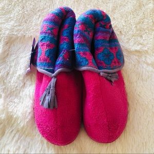 MUK LUKS TEA ROSE L HOUSE SLIPPERS 9/10